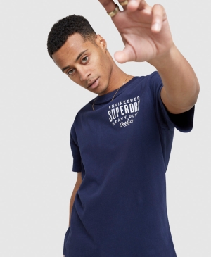 Camiseta Superdry Vintage Mini Wrap Hombre Negros | LWU-684735